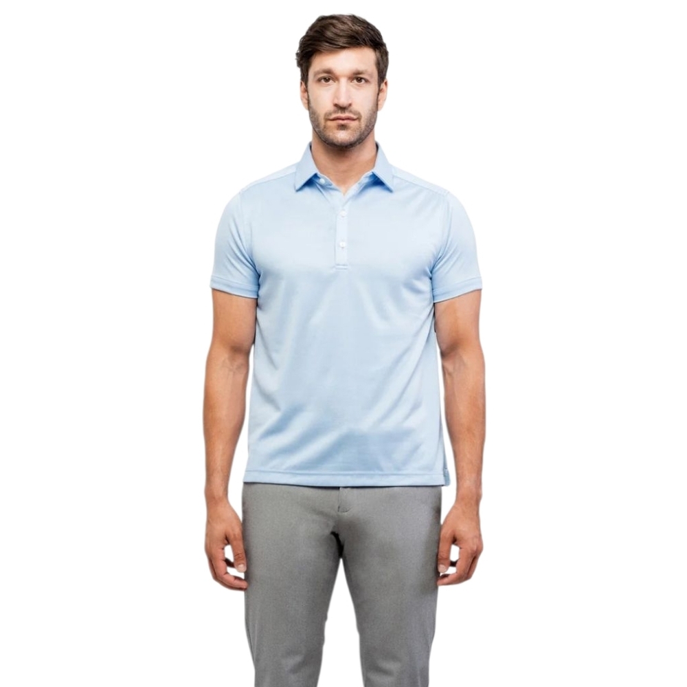 MINISTRY OF SUPPLY LIGHT BLUE 4 WAY STRETCH SHORT SLEEVE POLO Medium Blue